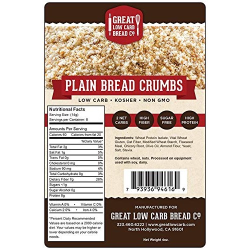 Low Carb Bread Crumbs, Great Low Carb Bread Company, High Protei