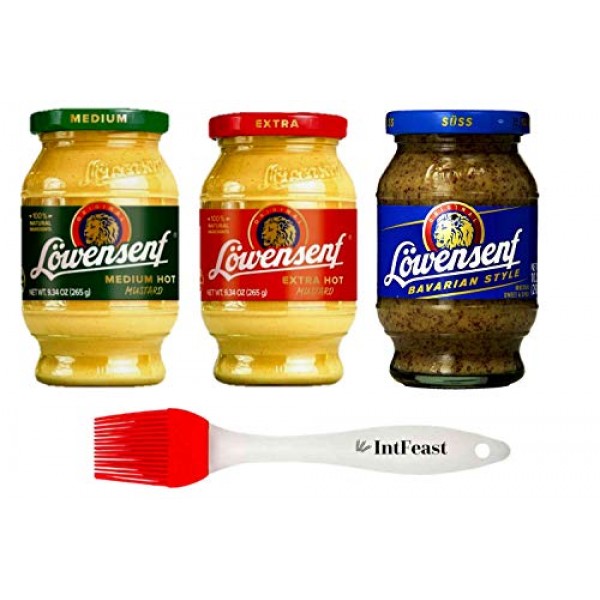 Lowensenf Mustard Variety Pack 3 Pack - Extra Hot Mustard 9.3 ...