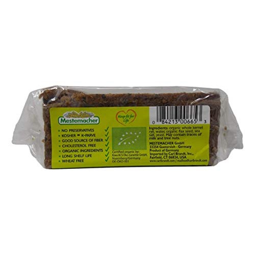 Mestemacher Organic Rye Flax Seed Bread 17.6 Ounces - 3 Count