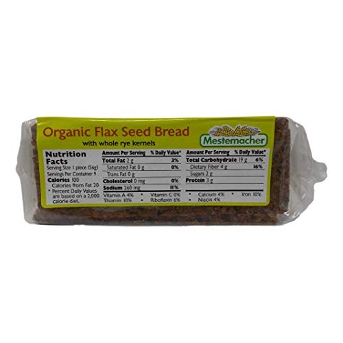 Mestemacher Organic Rye Flax Seed Bread 17.6 Ounces - 3 Count