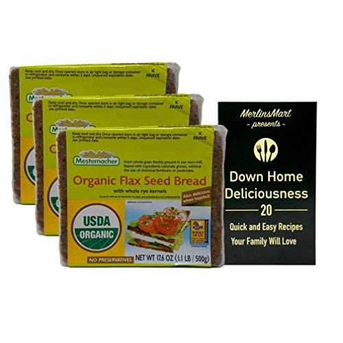 Mestemacher Organic Rye Flax Seed Bread 17.6 Ounces - 3 Count