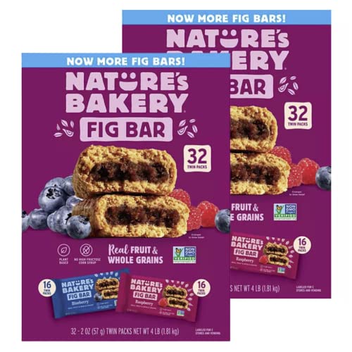 Natures Bakery Whole Wheat Fig Bars - 2 Twin Pack Boxes, 64 Bars