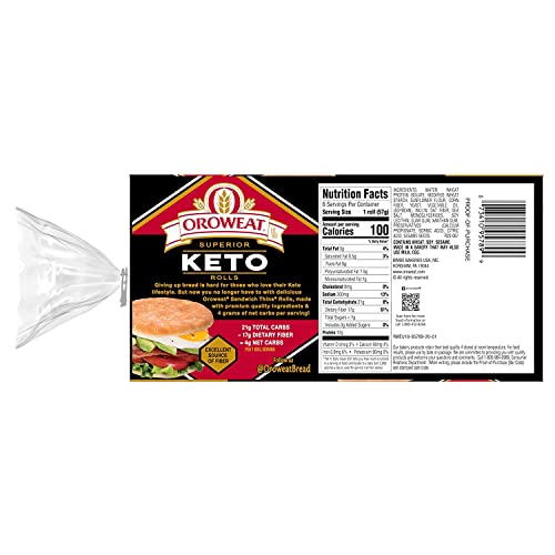 Oroweat Keto Sandwhich Thins 24 Oz 2 x 12oz with Keto Lifestyl...