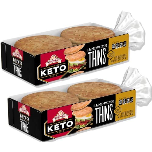 Oroweat Keto Sandwhich Thins 24 Oz 2 x 12oz with Keto Lifestyl...