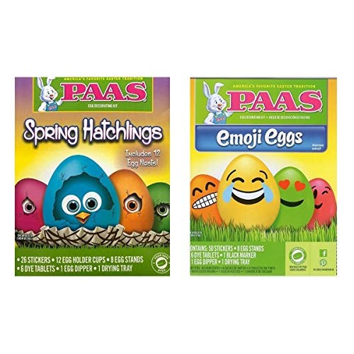 Paas Spring Hatchling And Emoji Eggs, Egg Decorating Kits Pack Of 2