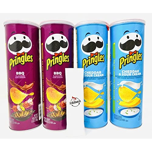 Pringles Potato Chips Variety Pack Bbq Cheddar &Amp; Sour Cream Snac