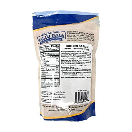 Shiloh Farms - Organic Non Gmo Hulless Barley 15 Ounce - 2 Pack