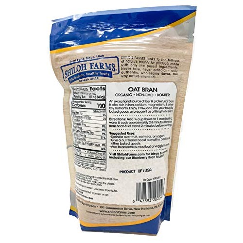 Shiloh Farms - Organic Oat Bran 12 Ounces - 2 Pack