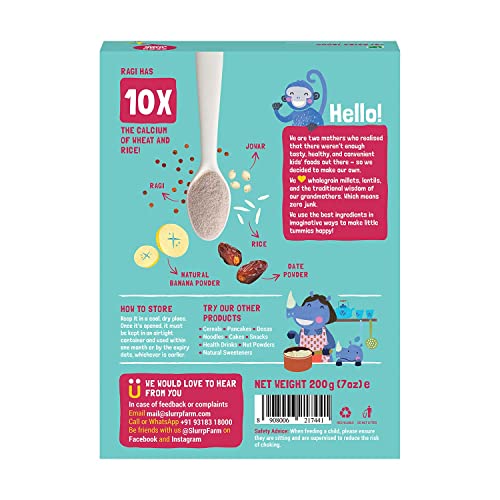 Slurrp Farm Baby Cereal, Ragi, Rice and Banana with Milk, Instan...