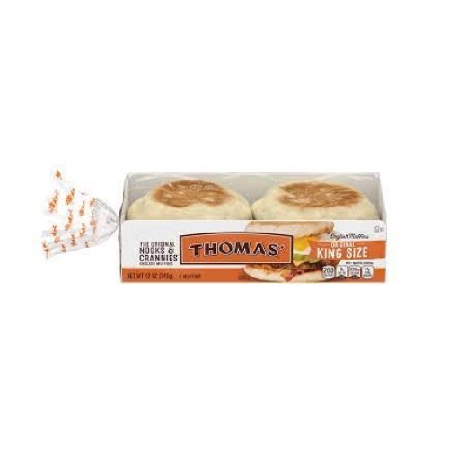 Thomas KING SIZE English Muffins-12oz. 4-Count- 2PK