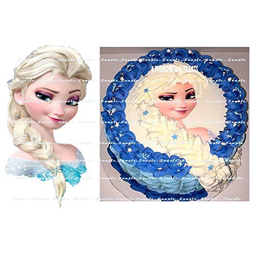 Frozen, Elsa Head And Braid : Edible Cake Topper Only For Displa
