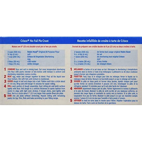 Crisco All-Vegetable Shortening, 454G/1Lb, 2-Pack {Imported From