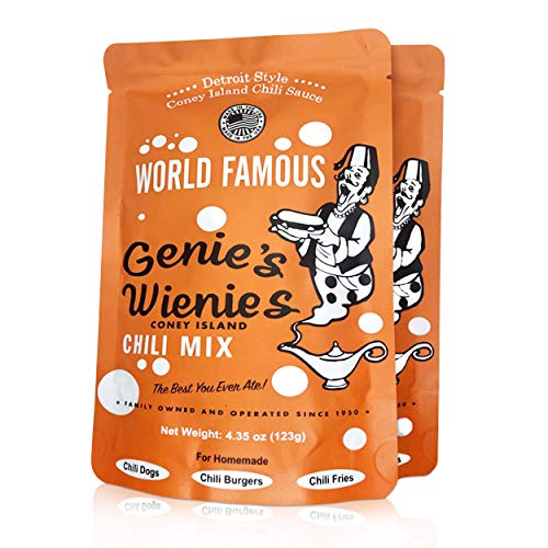 Genies Wienies Chili Mix 2 Pack, Coney Island Style Chili Sauce
