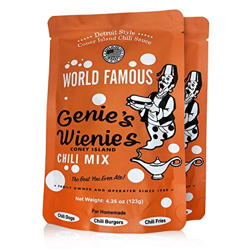 Genies Wienies Chili Mix 2 Pack, Coney Island Style Chili Sauce