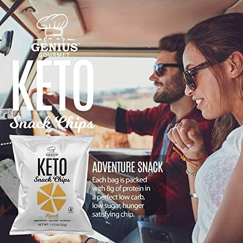 Genius Gourmet Protein Keto Chips, Low Carb, Premium Mcts, Glute