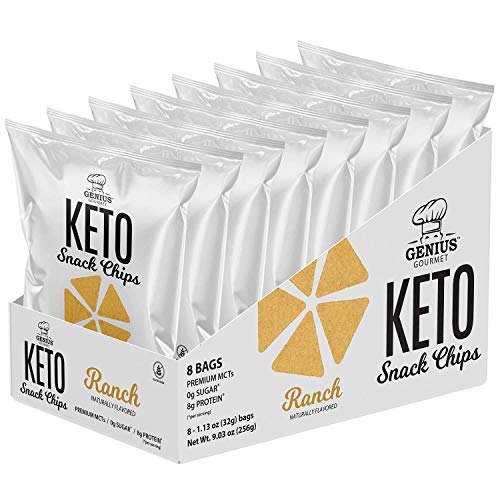 Genius Gourmet Protein Keto Chips, Low Carb, Premium Mcts, Glute