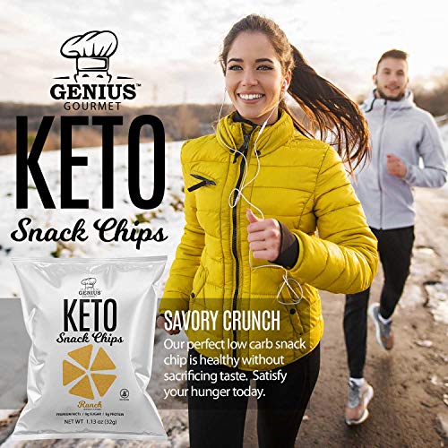 Genius Gourmet Protein Keto Chips, Low Carb, Premium Mcts, Glute
