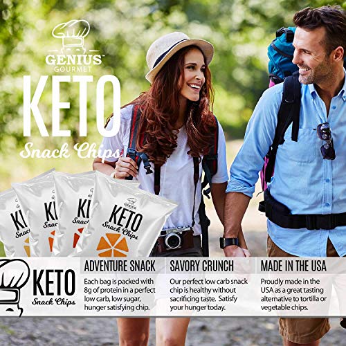 Genius Gourmet Protein Keto Chips, Low Carb, Premium Mcts, Glute