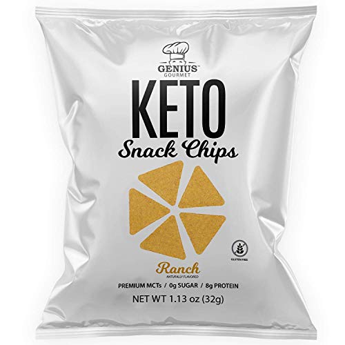 Genius Gourmet Protein Keto Chips, Low Carb, Premium Mcts, Glute