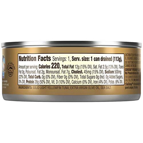 Genova Yellowfin Tuna In Extra Virgin Olive Oil With Sea Salt, 5