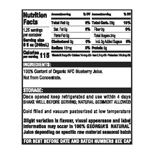 Georgia’s Natural Berry Juice Variety Pack – 12-Pack Organic Jui...