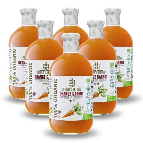 Georgia’s Natural Organic Carrot Juice – All-Natural, Cold Press...