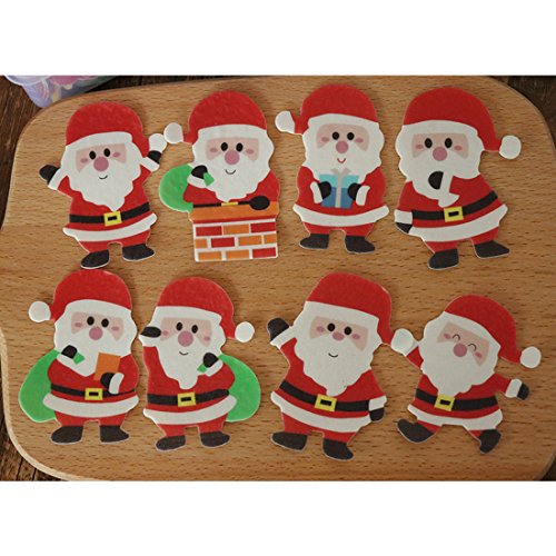 Georld 48 Pcs Wafer Edible Christmas Paper Party Cake &Amp; Cupcake