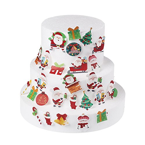 Georld 48 Pcs Wafer Edible Christmas Paper Party Cake &Amp; Cupcake