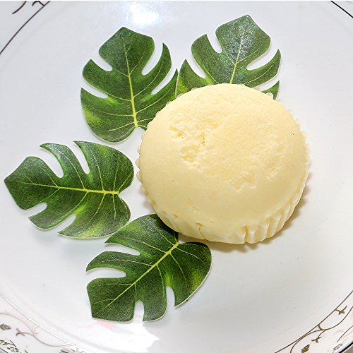 Georld 48Pcs Edible Tropical Palm Leaves Cupcake Toppers For Haw