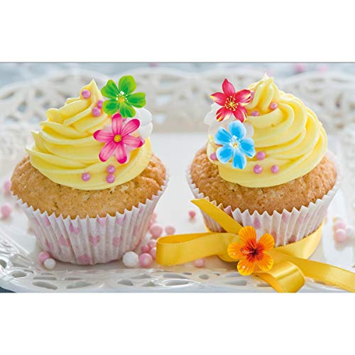 Georld Set Of 48 Edible Flowers Cupcake Toppers Wedding Cake Bir