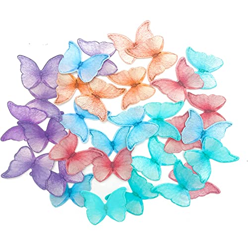 Georld Edible Wafer Paper Butterflies Set Of 48 Purple Colorful