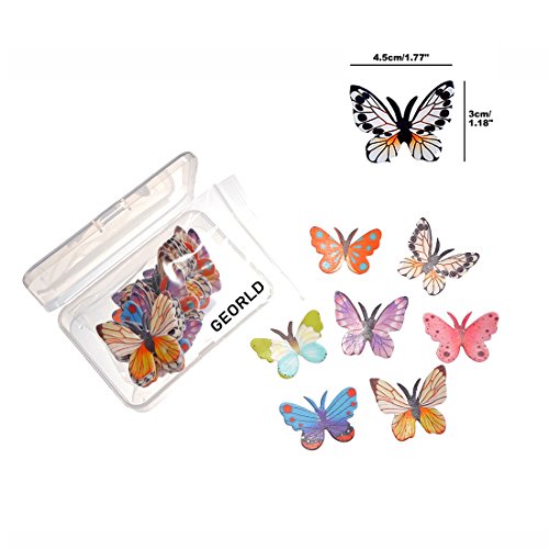 Georld Set Of 48 Piece 1.77 Edible Butterflies Cake &Amp; Cupcake T