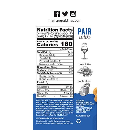 Geraldines Cheese Straws, Aged Cheddar, 4.5-Ounce Pack Of 6