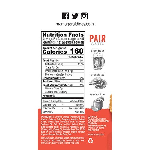 Geraldines Cheese Straws, Chipotle Cheddar, 4.5 Ounce