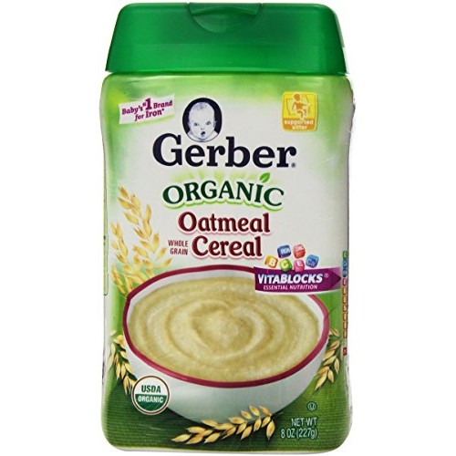 Gerber Baby Cereal, Organic Oatmeal, 8 Ounce