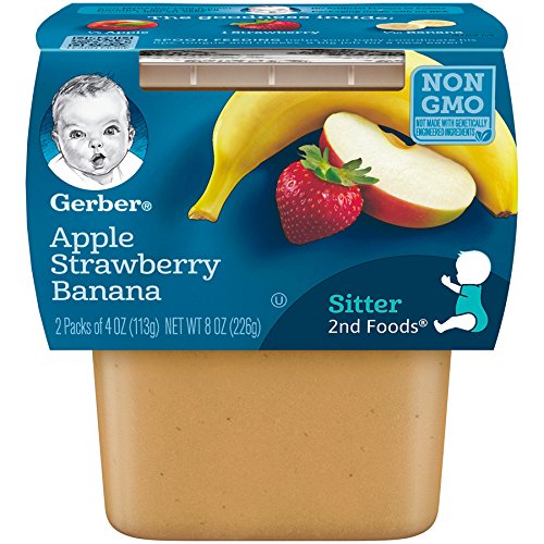 Gerber 2Nd Foods Apple Strawberry Banana, 4 Ounce Tubs, 2 Count