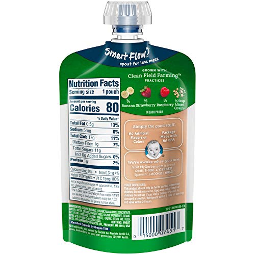 Gerber Organic 2Nd Foods Baby Food, Bananas, Red Berries &Amp; Grano