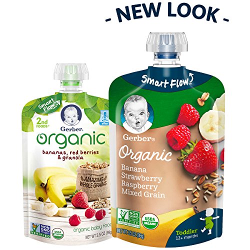 Gerber Organic 2Nd Foods Baby Food, Bananas, Red Berries &Amp; Grano