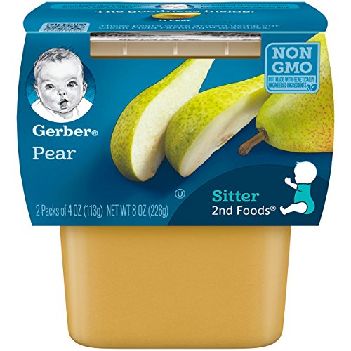 Gerber 2Nd Foods Pears, 4 Ounce Tubs, 2 Count Pack Of 8