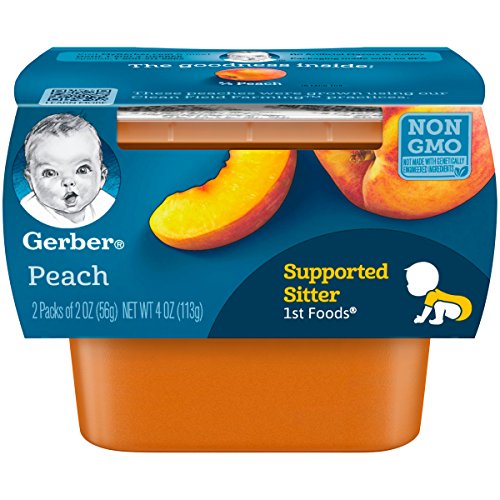 Gerber 1St Foods, Peach Pureed Baby Food, 2 Ounce Tubs, 2 Count
