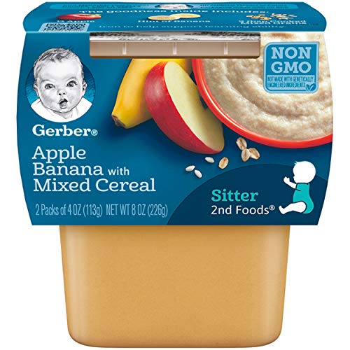 Gerber 2Nd Foods, Apple &Amp; Banana With Mixed Cereal Pureed Baby F