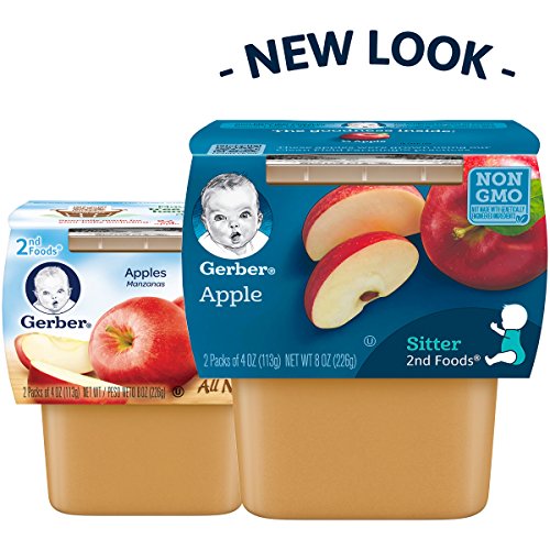 Gerber 2Nd Foods Apples, 4 Oz Tubs, 2 Count Pack Of 8