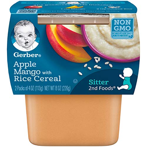 Gerber 2Nd Foods, Apples &Amp; Mangos With Rice Cereal Pureed Baby F