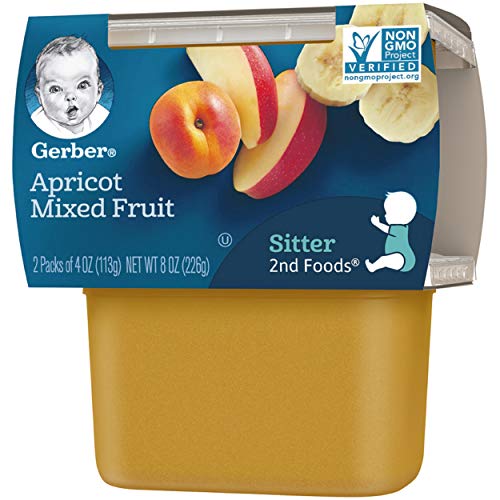 Gerber 2Nd Foods Apricot Mixed Fruit Pureed Baby Food, 4 Ounce T