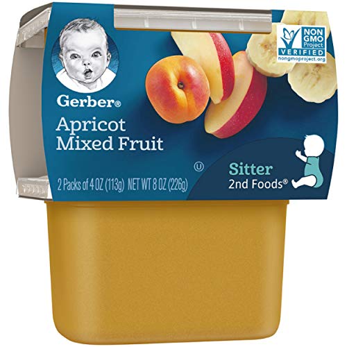 Gerber 2Nd Foods Apricot Mixed Fruit Pureed Baby Food, 4 Ounce T