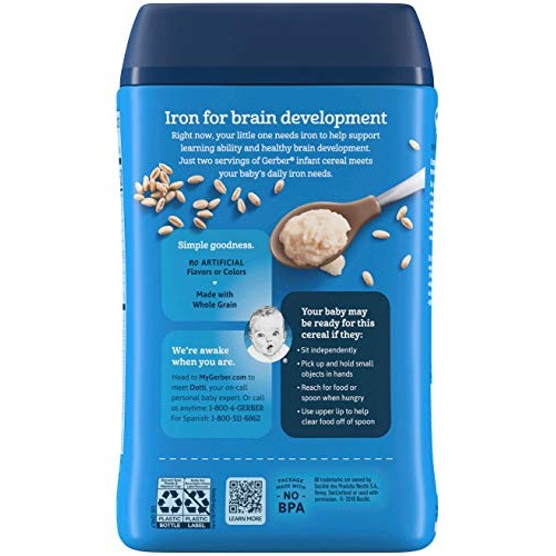 Gerber 2Nd Foods Baby Cereal, Whole Wheat Grain Cereal, 8 Ounce