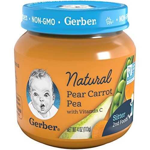 Gerber 2Nd Foods Baby Food Jars, Natural Pear Carrot Pea, 4 Ounc