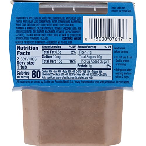 Gerber 2nd Foods Baby Food Tubs, Apple Strawberry Blueberry with...