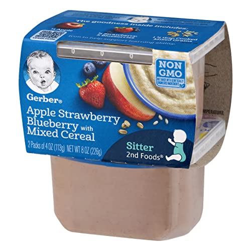 Gerber 2nd Foods Baby Food Tubs, Apple Strawberry Blueberry with...