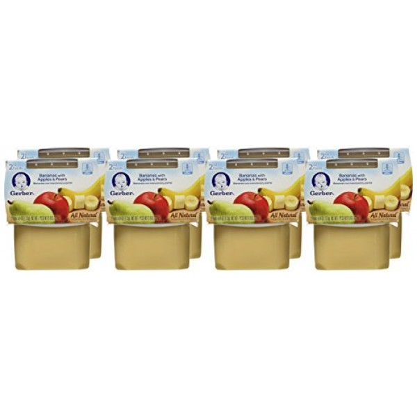 Gerber 2Nd Foods Bananas With Apples &Amp; Pears, 4 Ounce Tubs, 2 Co
